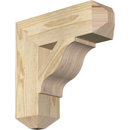 Ekena Millwork Funston Craftsman Rough Sawn Bracket, Douglas Fir, 4"W x 14"D x 14"H BKT04X14X14FST04RDF